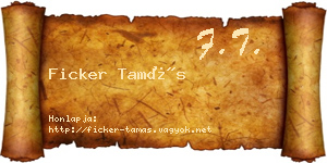 Ficker Tamás névjegykártya
