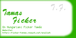 tamas ficker business card
